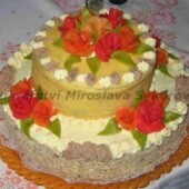 Dvoupatrový dort s barevnými růžemi